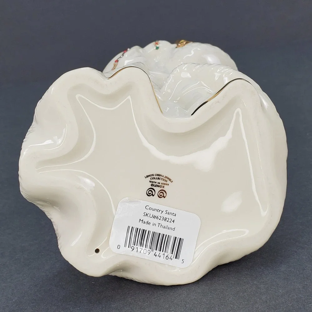 Lenox China‎ Jewels Country Santa Figurine 10th In Series Ivory Gold 6238224